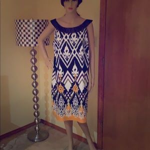 Metrostyle Size 16 Ikat Pattern Dress